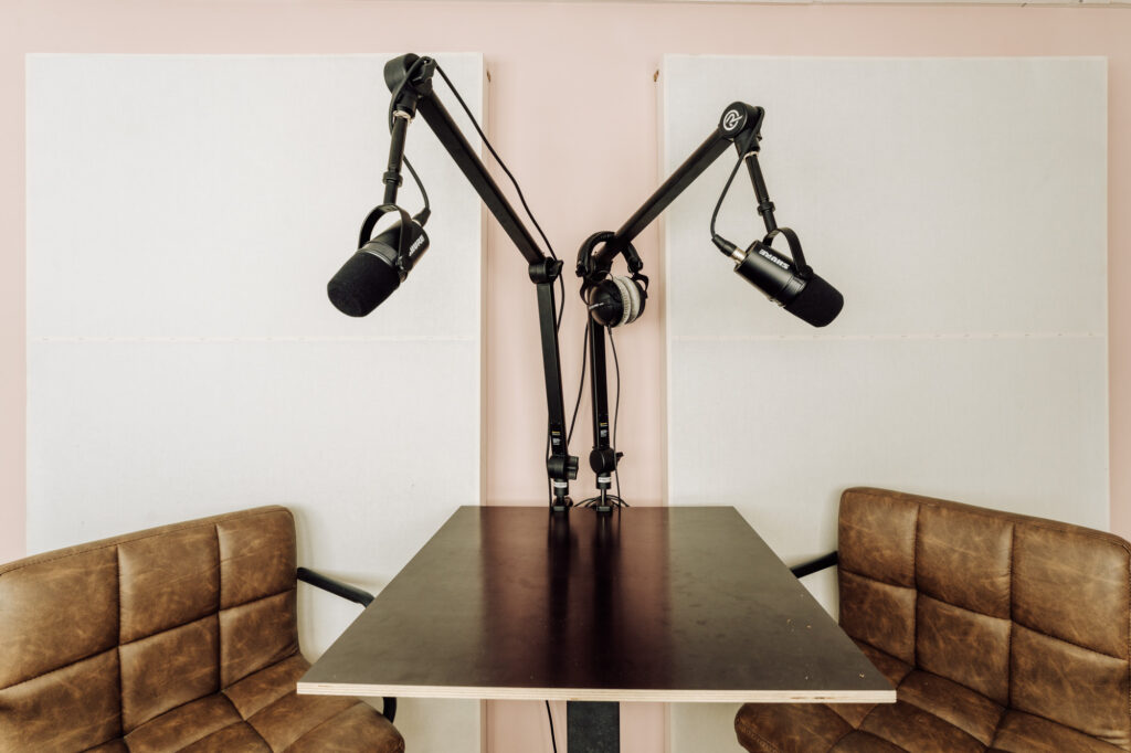 Vocal Booth auf Podcasting ausgelegt im boxquadrat Ton Studio