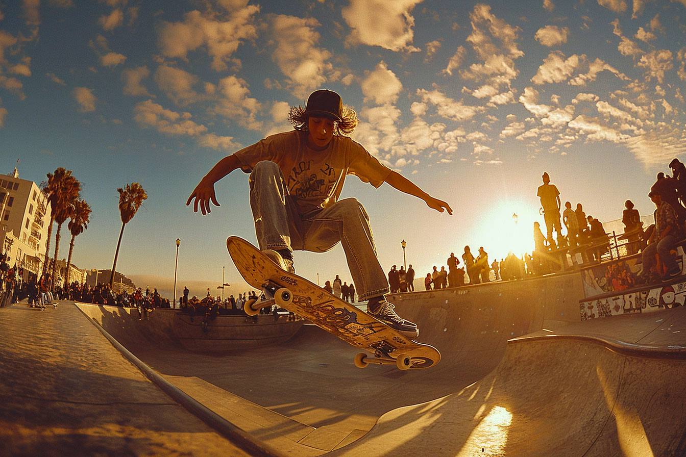 KI generiertes Bild von einem Skateboader